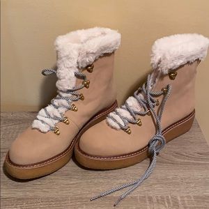 J Crew Leather & Faux Fur Boots 10.5